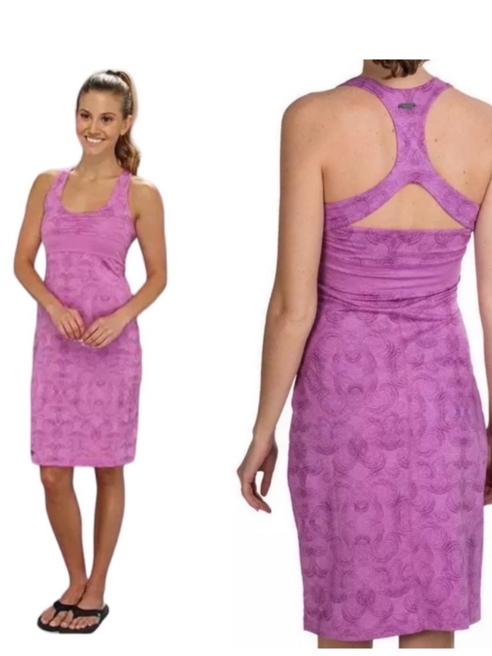 Outdoor Research Pink Purple Trance Racerback Athletic Sun Dress Medium